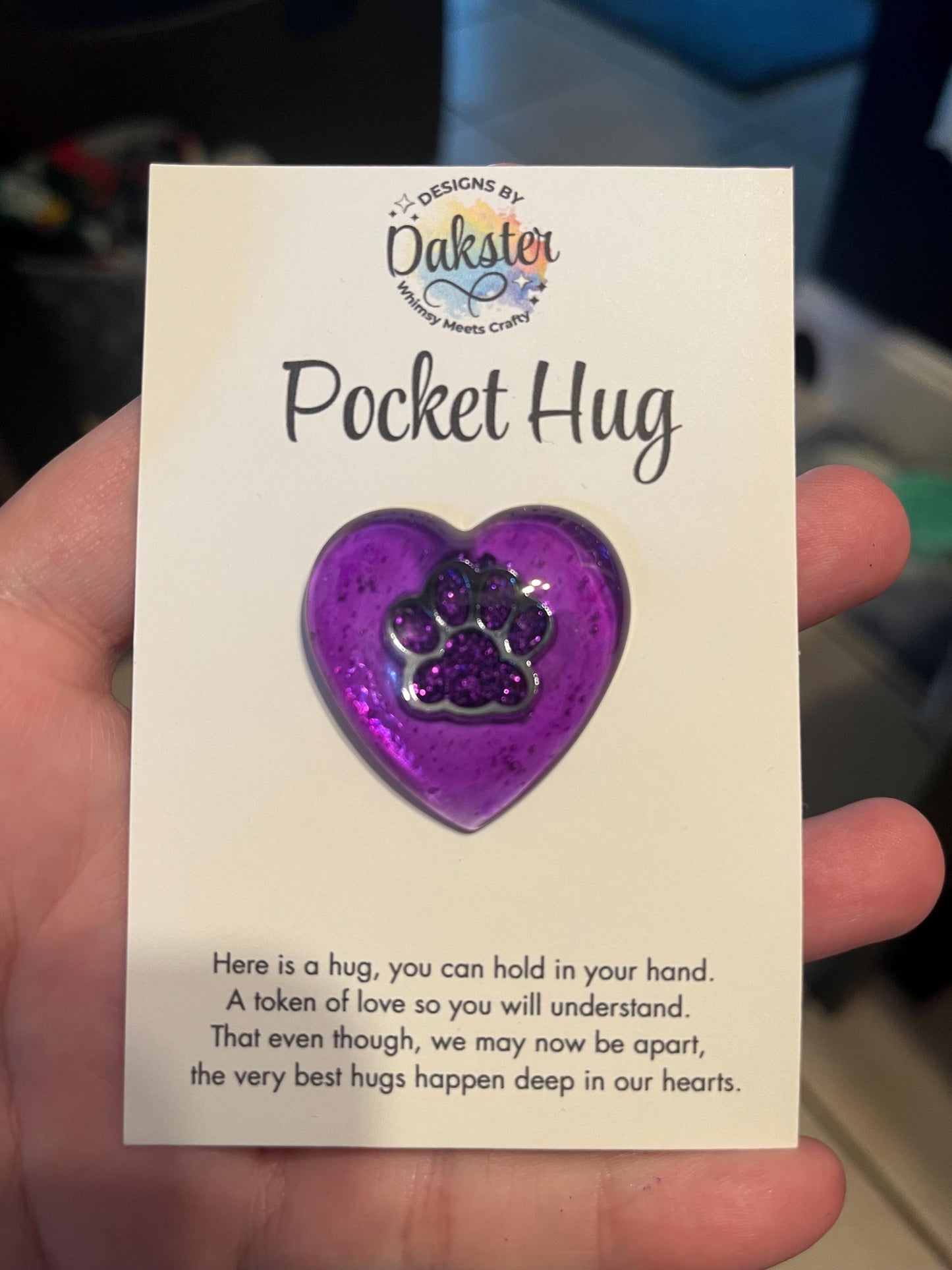 Pet Parent Pocket Hug – Custom Resin Keepsake